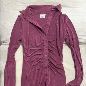 With Jean - purple mini dress